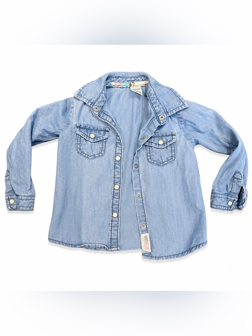 Carter's Light Blue Denim Button-Up Shirt